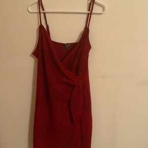 Lily Rose Ruby Red Wrap Mini Dress